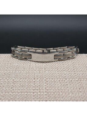 8.5 Inch Titanium Granddad Inscribed Link Bracelet A7735